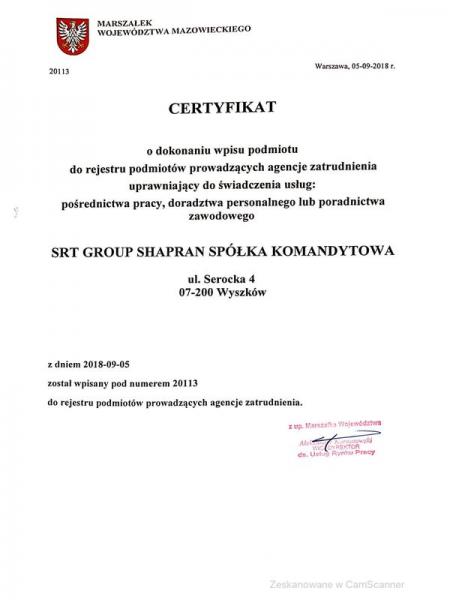 Certyfikat 2